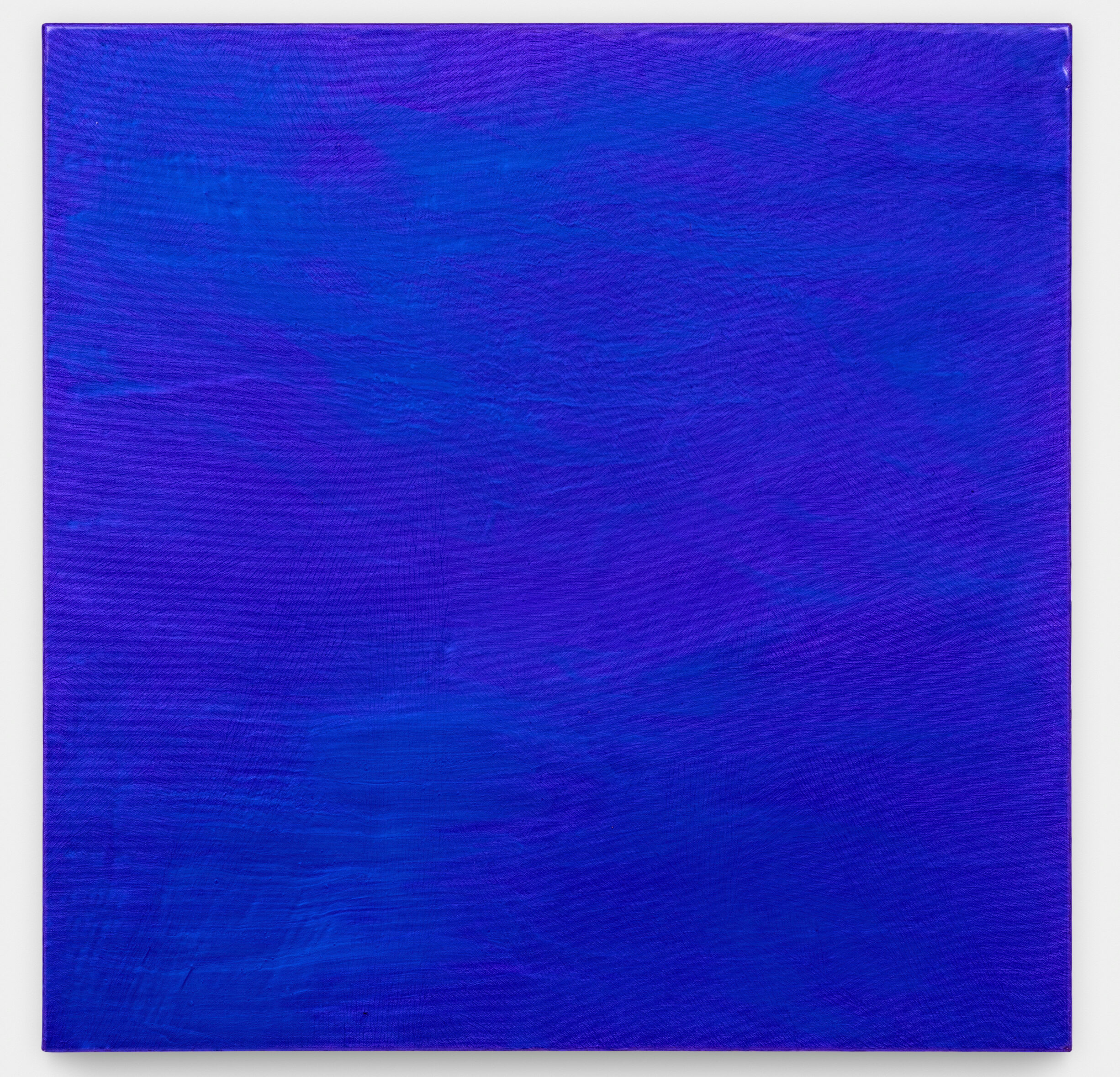 Abstract painting with vibrant blue and purple hues.